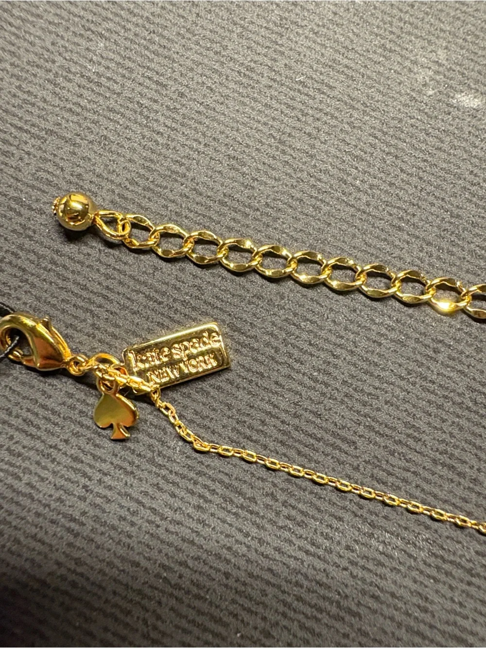 NWT kate spade gold-tone layered chain necklace with opal spade charm